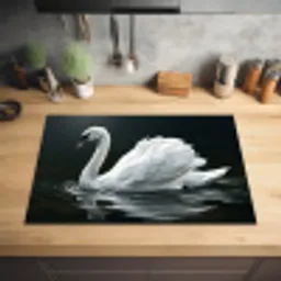 Zwaan - Water - Natuur - Realistisch - Wit Inductie beschermer vinyl 3mm klein -sfeer5
