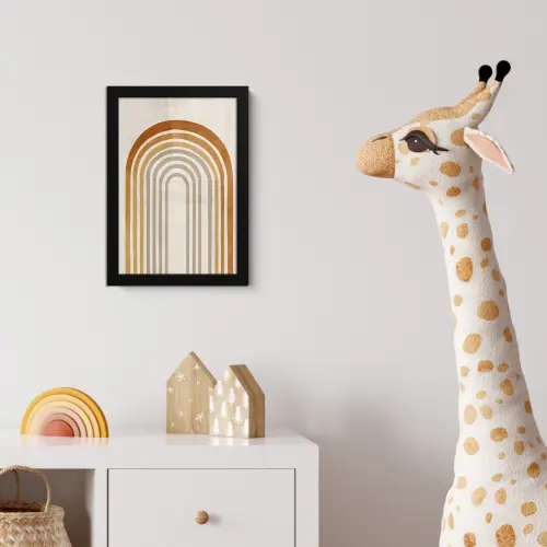 Minimalistisch - Boog - Lijnen - Beige fotolijst zwart zonder passe partout klein -usfeer4_kinderkamer