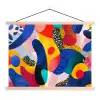Vormen - Abstract - Stippels - Blauw textielposter latten blank klein -3d