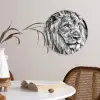 Portret - Leeuw - Zwart wit Wandcirkel kunststof plaat 5mm dik klein -sfeer4