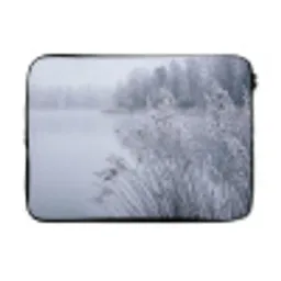 Riet - Bevroren - Winter - Natuur laptophoes neopreen klein -3d