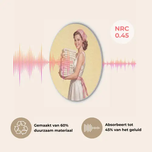 Handdoeken - Vrouw - Jurk - Roze Akoestische PET Vilt - Rond klein -USP_NL