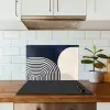 Donkerblauw - Abstract - Lijnen keuken achterwand spatscherm klein -sfeer2