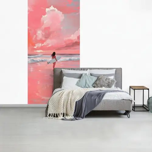 Roze - Surfen - Zee fotobehang vinyl groot -slaapkamer