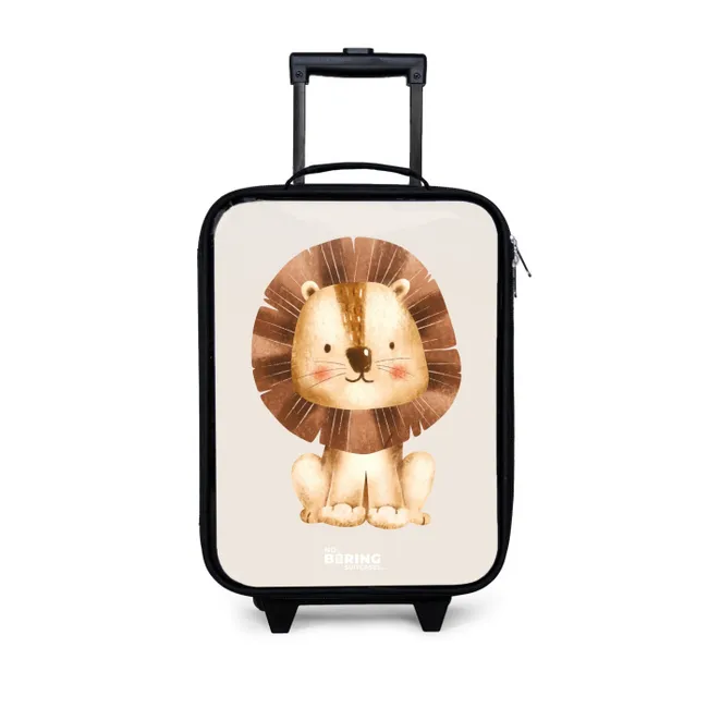 Kids’ Suitcase - Lion illustration with beige background