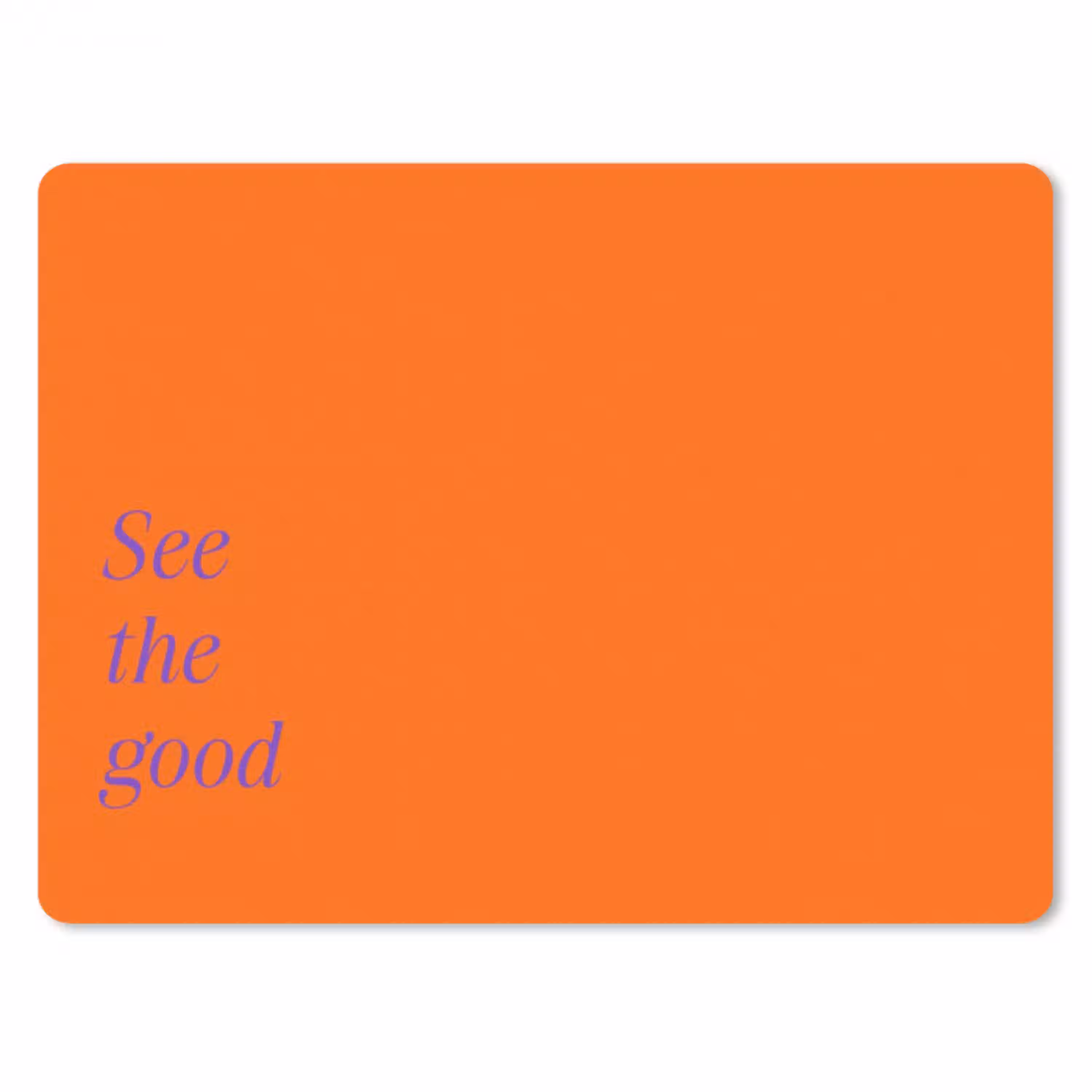 See te good - Paars - Oranje muismat rubber klein -3d