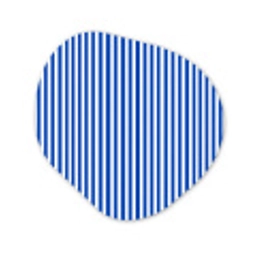 Klassiek - Strepen - Blauw Wandcirkel Organisch Aluminium middel 851 -3d