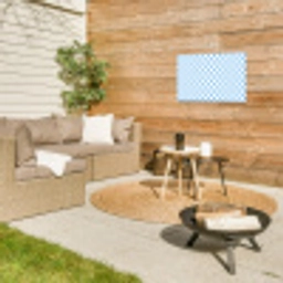 Schaakbord - Klassiek - Blauw Tuinposter op houten frame 2 cm dik klein 845 -sfeer2