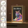 Tijger - Kleurrijk - Dieren - Zwart - Neon Light Box met kabel (Kinderlampje) klein -USP_NL