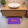 See the good - Oranje - Paars - Smiley Badmat klein -sfeer1
