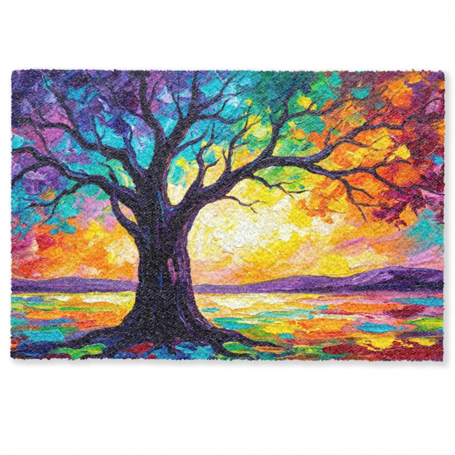 Boom - Landschap - Natuur - Abstract - Kleurrijk Deurmat klein -zkaufland3d