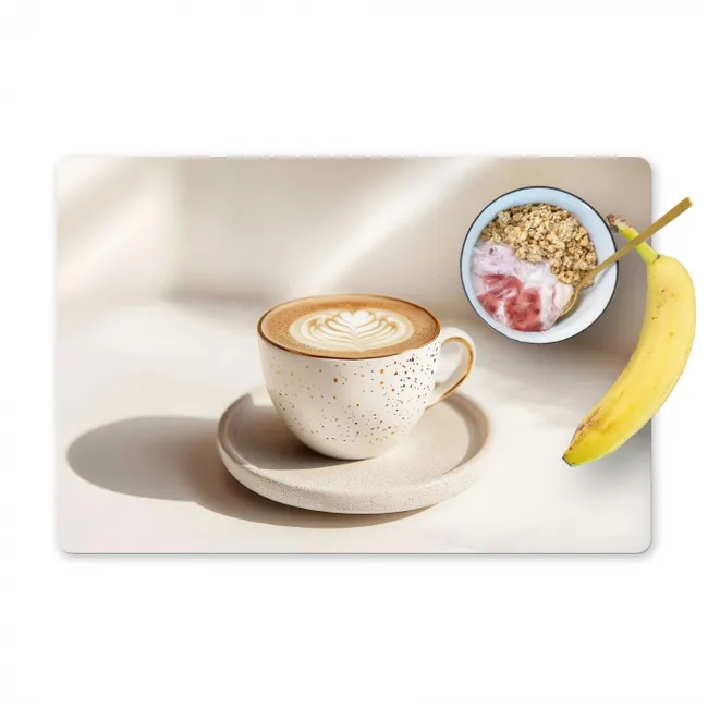 Cappuccino - Schuim - Schotel - Beige Placemat vinyl groot -zzzproduct_Kitchenyeah-website