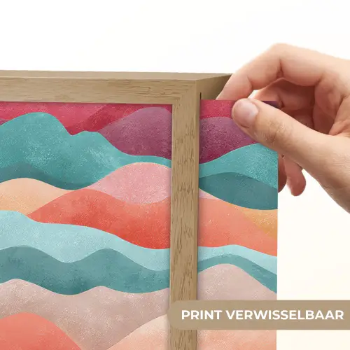 Golven - Kleurrijk - Abstract Light Box met batterij (Wandlamp kind) middel -USP_websiteprintNL