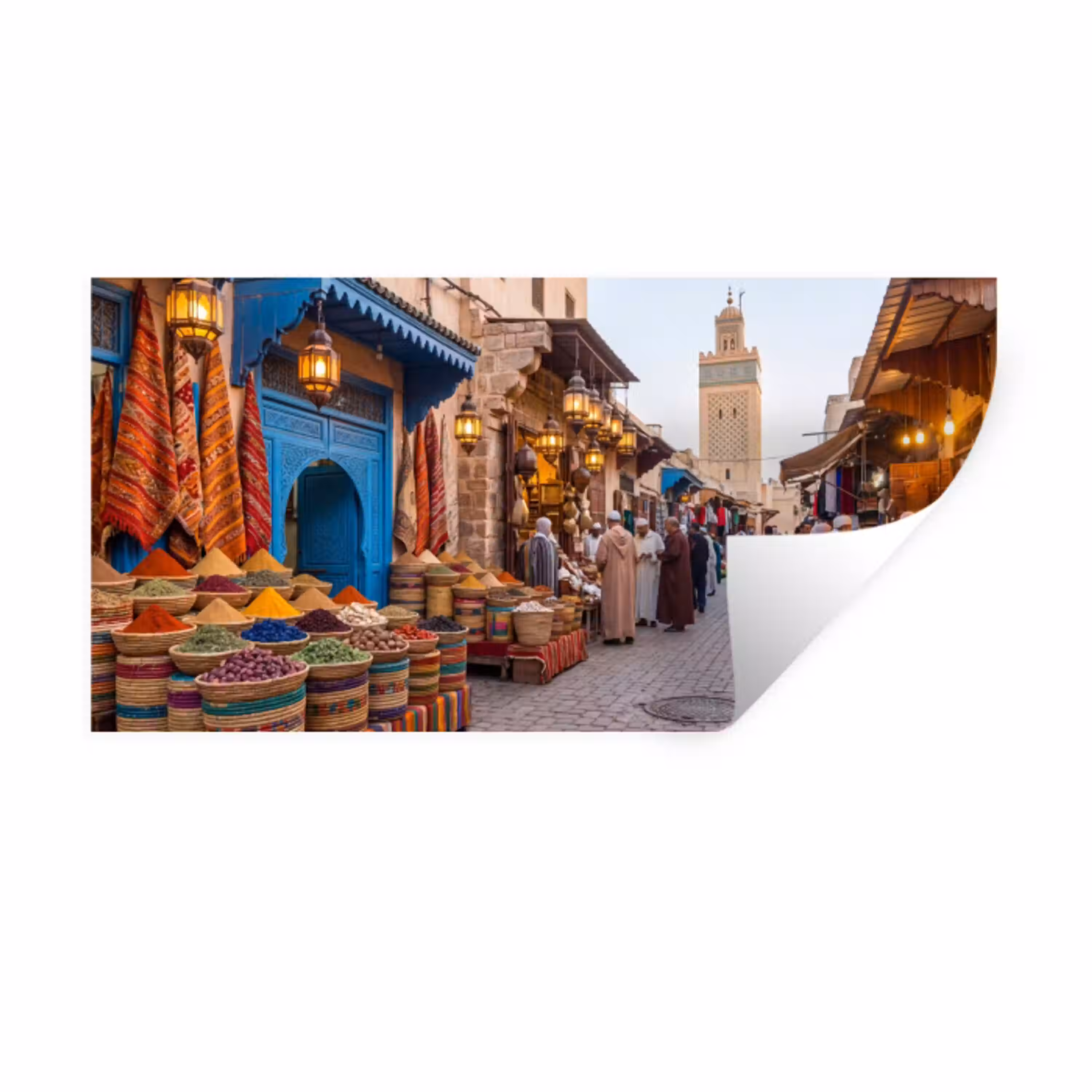 Markt - Oosters - Kleurrijk Muursticker klein -3d