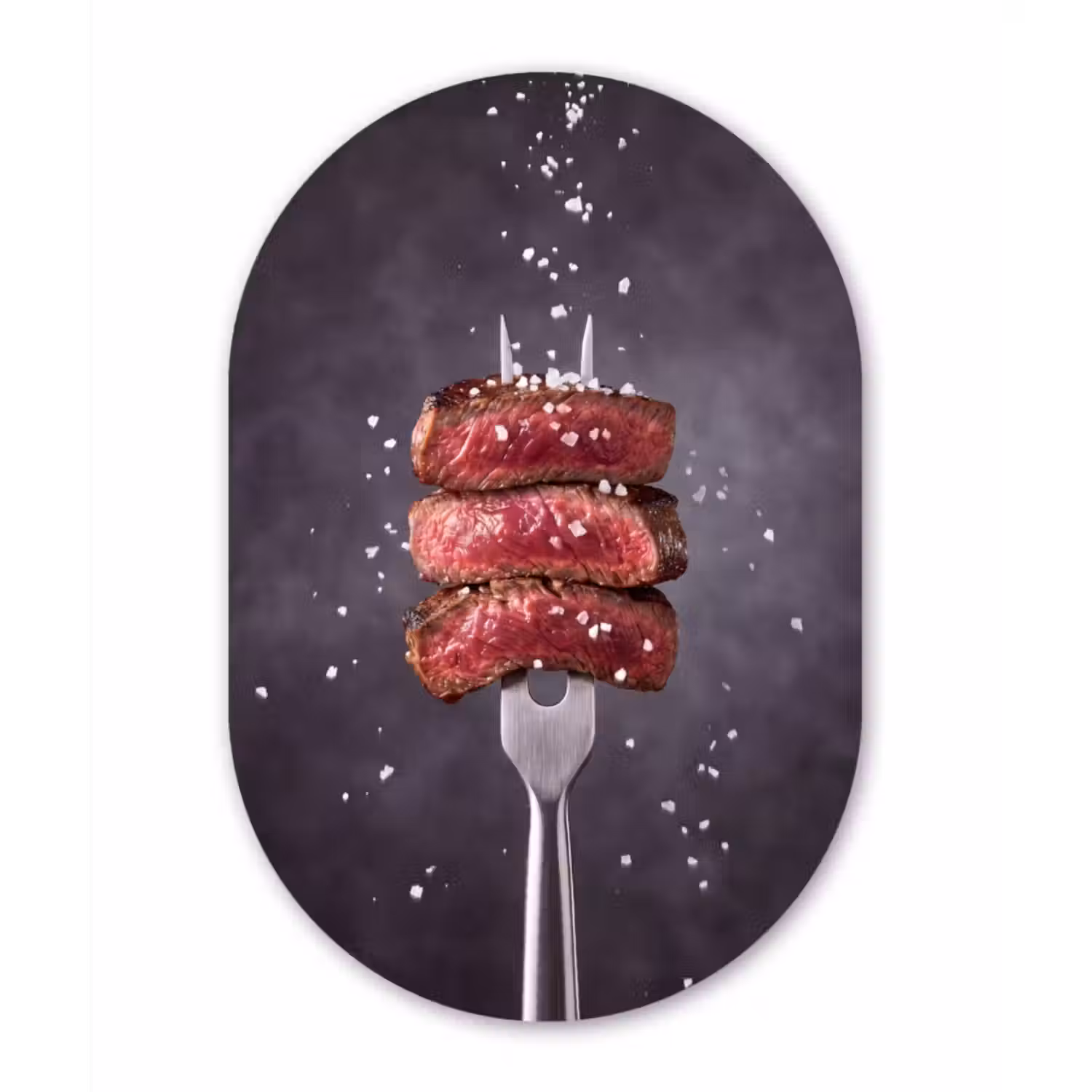 Muurovaal aluminium - Eten - Vlees - Zout