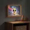 Alien - Ruimte - Geel - Planeten Light Box met batterij (Wandlamp kind) middel -sfeer5_kind