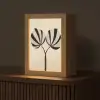 Bladeren - Gestreept - Stengel - Beige Light Box met kabel (Tafellamp) klein -z3d_website