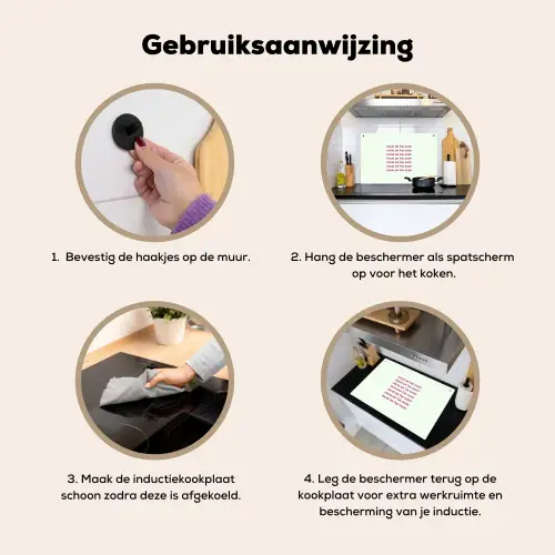 Focus on the good - Roze Inductie beschemer met haakjes klein -ky-gebruik-nl