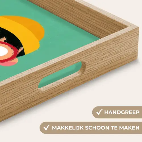 Jongen - Cartoon - Bril - Muts Dienblad Rechthoek middel -USP_HandgreepNL