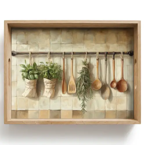 Hout - Keukengerei - Stilleven - Tegels Dienblad Rechthoek middel -z3d_shopping