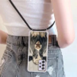 Koe - Portret - Dieren - Modern Hoesje Samsung Galaxy A52 5G met koord klein -sfeer5
