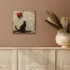 Street art - Kat - Ballon - Graffiti - Banksy aluminium wit klein -sfeer4