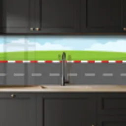 Racebaan - Illustratie - Sport - Kleurrijk keuken achterwand 2 middel -sfeer1