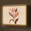 Minimalistisch - Bloem - Bladeren - Beige Light Box met batterij (Wandlamp) middel -z3d_website