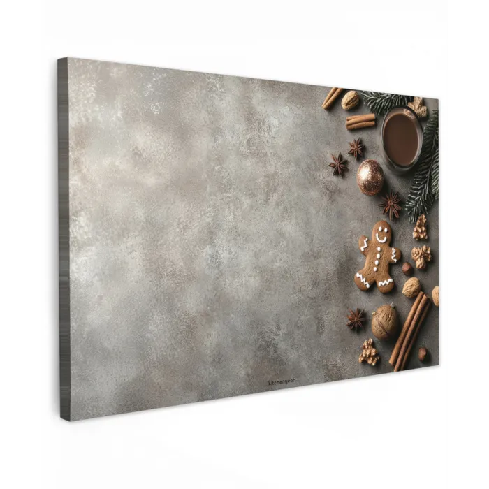 Winter - Kerst - Beton - Gingerbread man canvas 2cm klein -z3d