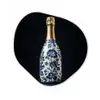 Champagne - Bloemen - Goud - Chique Wandcirkel Organisch Plexiglas middel -3d