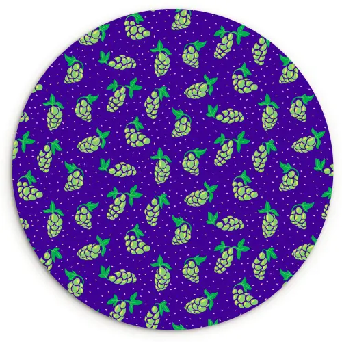 Paars - Groen - Druiven - Blaadjes Wandcirkel plexiglas klein 852 -3d
