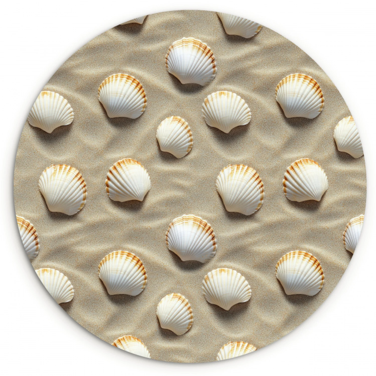 Schelpen - Zand - Maritiem Wandcirkel kunststof plaat 5mm dik klein 188 -3d