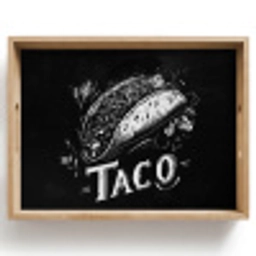 Taco - Kruiden - Witte krijtstijl - Tekst Dienblad Rechthoek middel -z3d_shopping