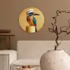 Ijsvogel - Pilaar - Koksmuts - Vogel Wandcirkel plexiglas klein -sfeer1