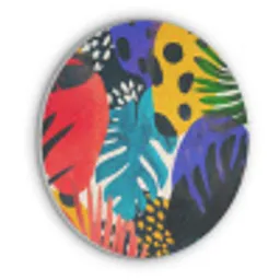 Bladeren - Vormen - Abstract - Kleurrijk Akoestische PET Vilt - Rond klein -3d