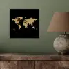 Wereldkaart - Beige - Zwart aluminium wit klein -sfeer2