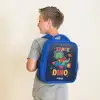 Dino - Groen - Raket - Sterren Kinderrugzak - Blauw middel -sfeer2