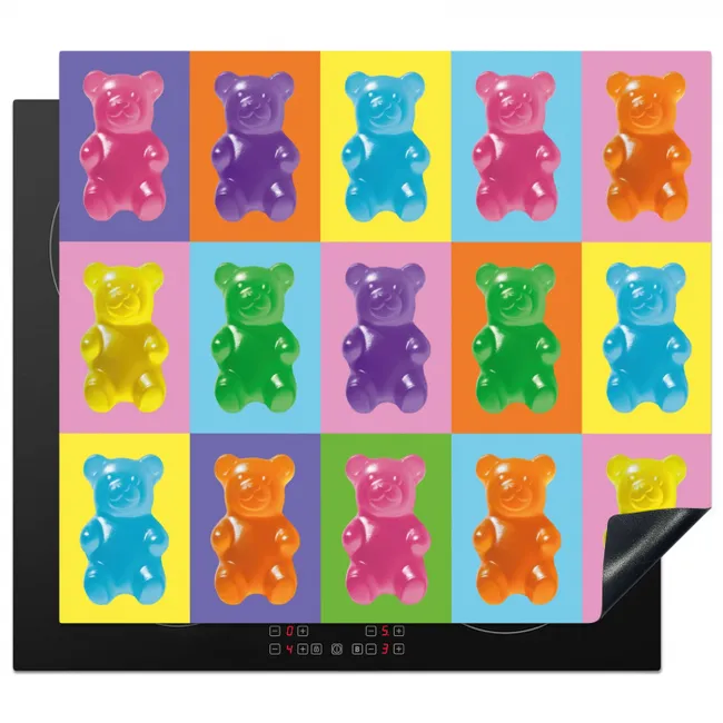 Art- Snoep - Kleurrijk Inductie beschermer vinyl 3mm middel -3d