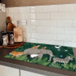 Tropisch - Jungle -  Groen Inductie beschermer vinyl 3mm klein -sfeer3