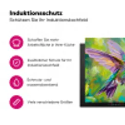 Kolibrie - Bloemen - Natuur - Kleurrijk Inductie beschermer vinyl 3mm klein -zzzzzzz-lf-ups