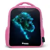 Neon silhouet van een chimpansee Kinderrugzak - Roze middel -3d