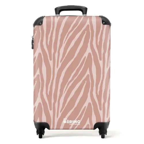 Zachtroze tijgerstrepenpatroon NBS - Handbagage koffer - Kinderen Unisex middel -productfoto_recht