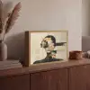Gezicht - Bloemen - Zwart - Vrouw Light Box met batterij (Wandlamp) middel -sfeer2