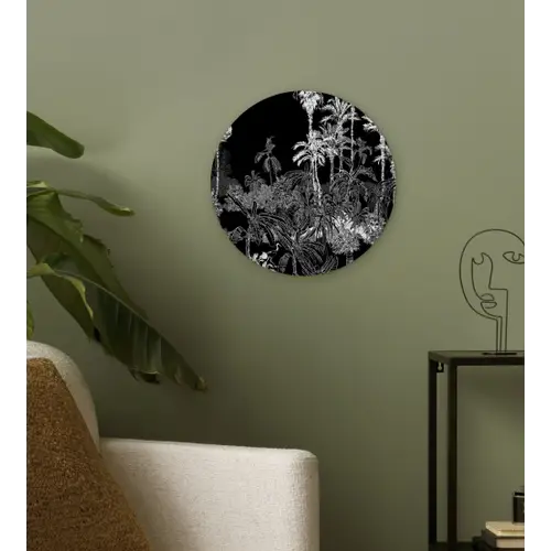 Palm - Jungle - Tropical Wandcirkel kunststof plaat 5mm dik klein -sfeer3