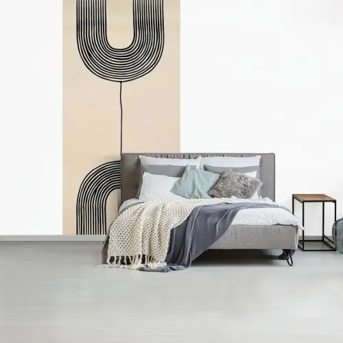 Geometrische bogen - Minimalistisch - Symmetrisch fotobehang vinyl groot -slaapkamer