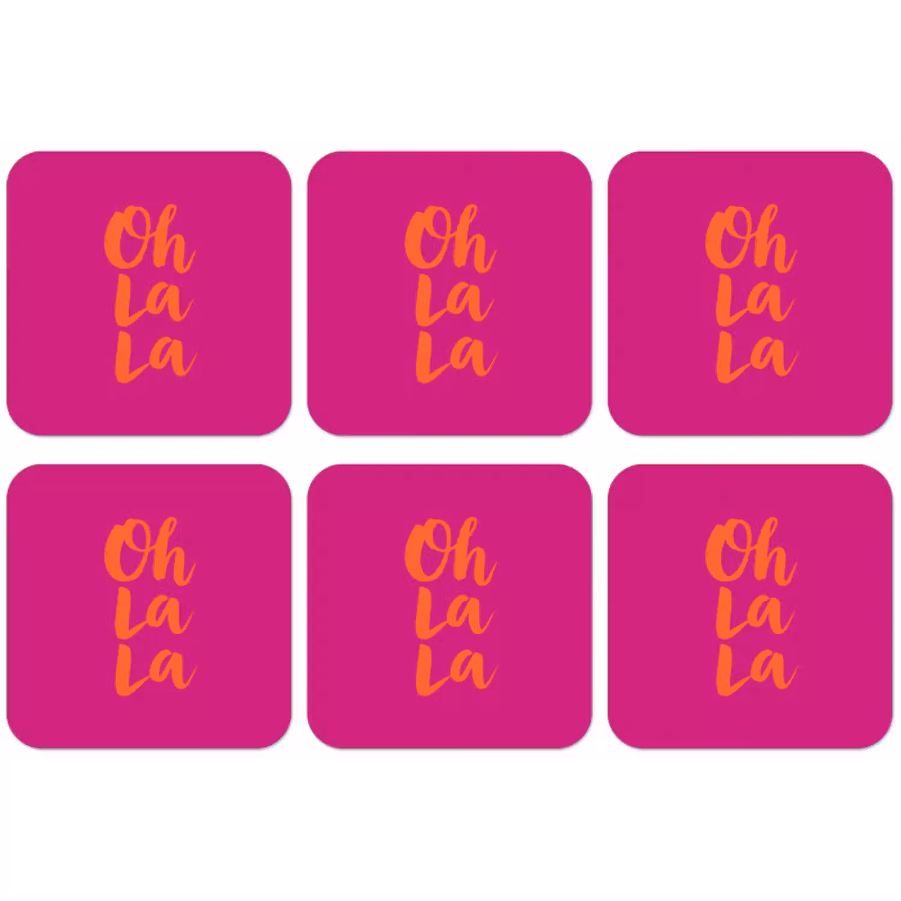 Oh la la - Roze - Oranje - Minimalistisch onderzetter kurk middel -zkaufland3dotto