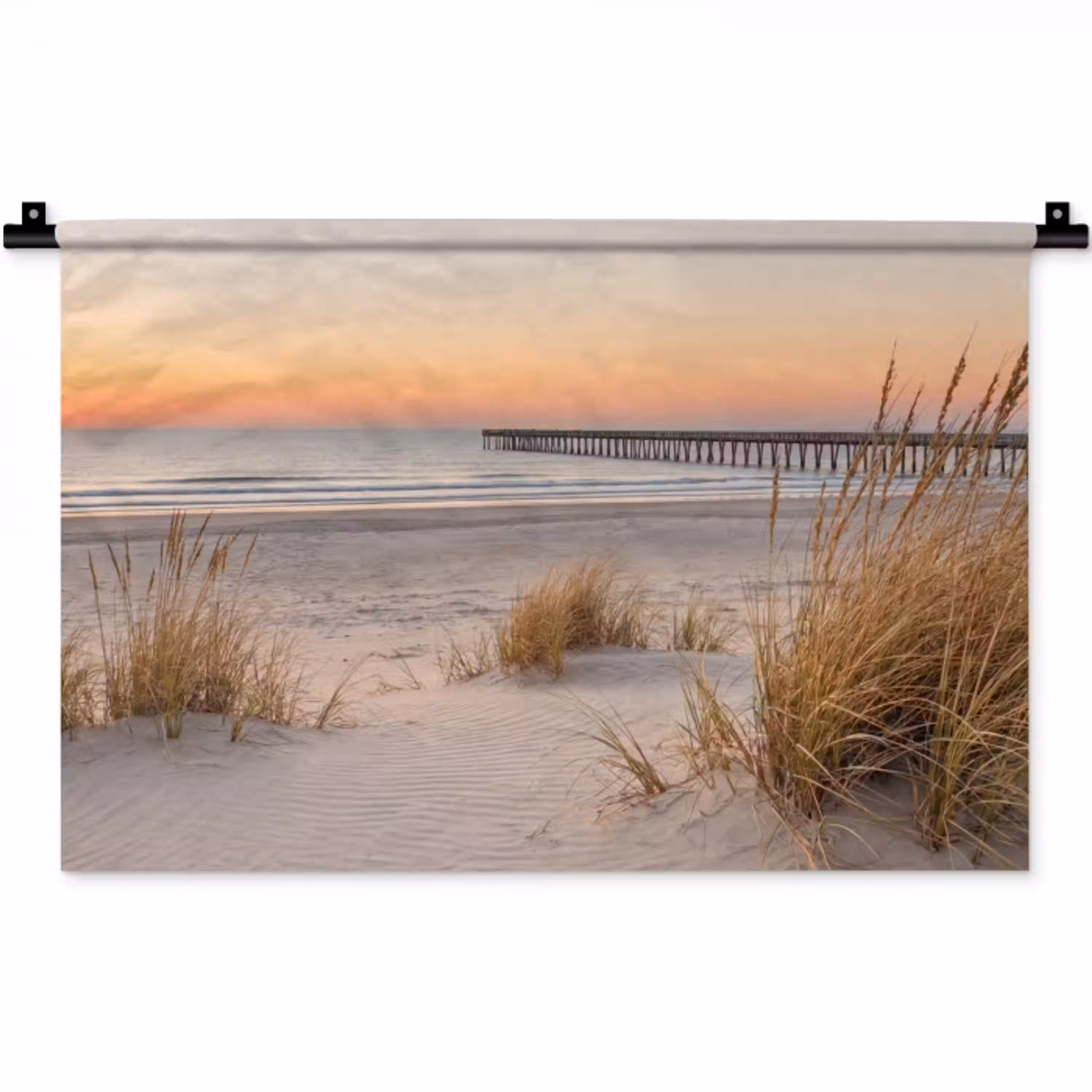 Pier - Zonsondergang - Strand Wandkleed katoen klein -zz3d