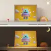Monster - Snoep - Geel - Kleurrijk Light Box met batterij (Wandlamp kind) middel -sfeer3_kind