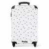 Blauwe driehoeken op een wit vlak NBS - Handbagage koffer - Kinderen Unisex middel -productfoto_recht
