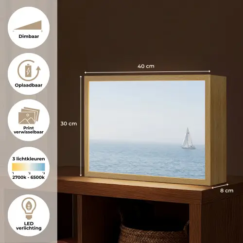 Horizon - Zeilboot - Zee Light Box met batterij (Wandlamp) middel -USP_websiteoverzichtNL